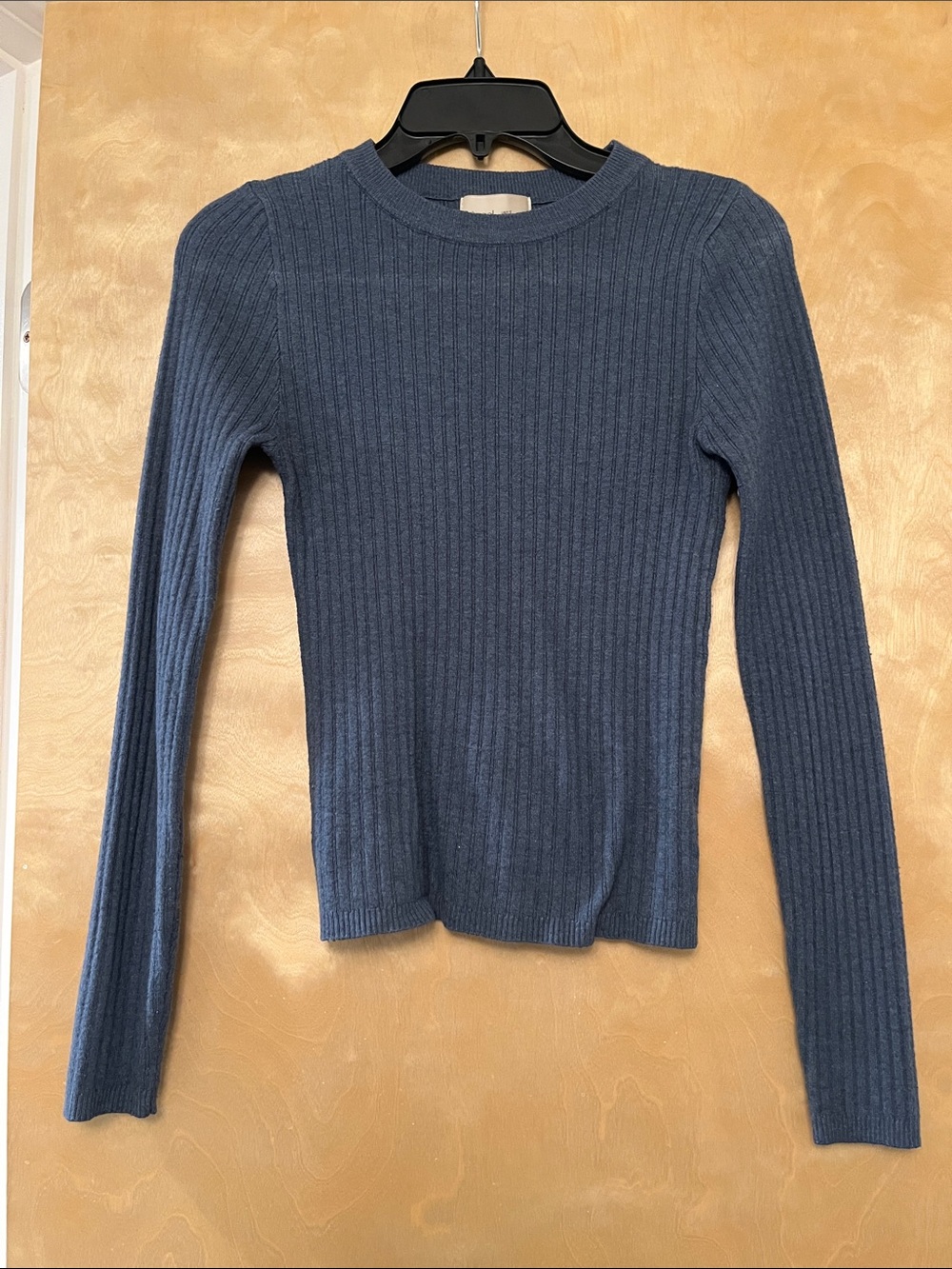 Classic Ribbed Crewneck Long-Sleeve Top - Slate
